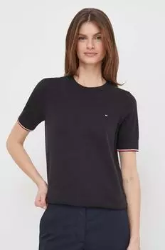 Хлопковый свитер Tommy Hilfiger, черный