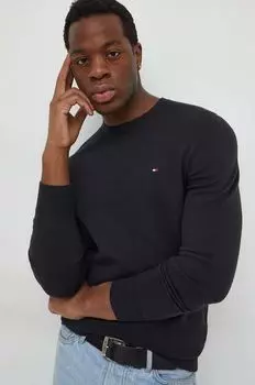 Хлопковый свитер Tommy Hilfiger, черный