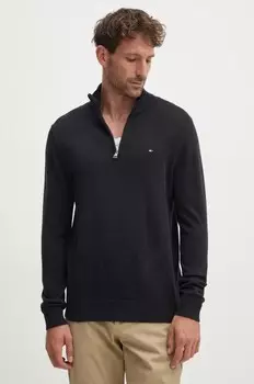 Хлопковый свитер Tommy Hilfiger, черный