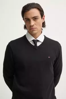 Хлопковый свитер Tommy Hilfiger, черный