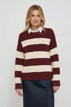 Хлопковый свитер Tommy Hilfiger, гранат