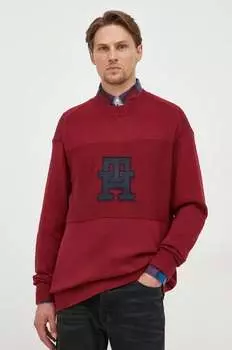Хлопковый свитер Tommy Hilfiger, гранат