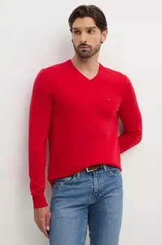 Хлопковый свитер Tommy Hilfiger, красный