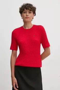 Хлопковый свитер Tommy Hilfiger, красный