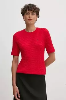 Хлопковый свитер Tommy Hilfiger, красный