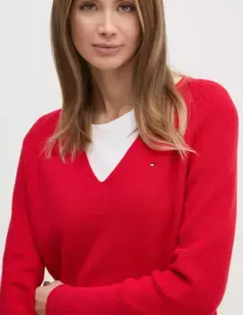 Хлопковый свитер Tommy Hilfiger, красный