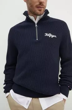 Хлопковый свитер Tommy Hilfiger, темно-синий
