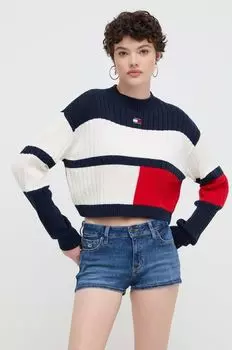 Хлопковый свитер Tommy Jeans, бежевый
