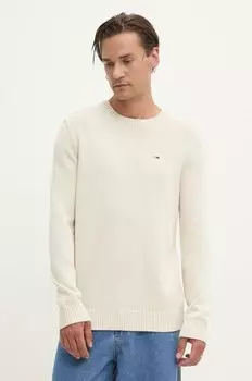 Хлопковый свитер Tommy Jeans, бежевый