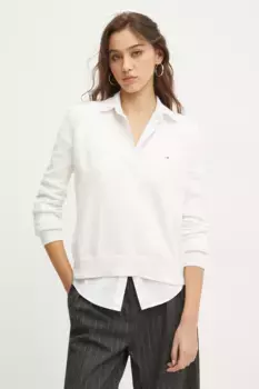 Хлопковый свитер Tommy Jeans, бежевый