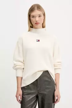 Хлопковый свитер Tommy Jeans, бежевый