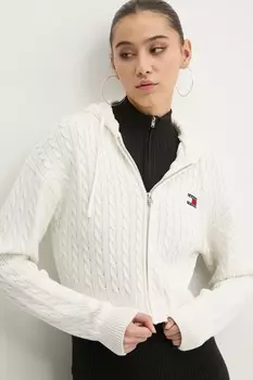 Хлопковый свитер Tommy Jeans, бежевый