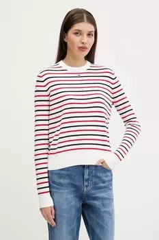 Хлопковый свитер Tommy Jeans, бордовый