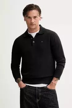 Хлопковый свитер Tommy Jeans, черный