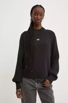 Хлопковый свитер Tommy Jeans, черный