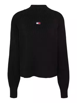 Хлопковый свитер Tommy Jeans, черный