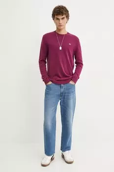 Хлопковый свитер Tommy Jeans, фиолетовый