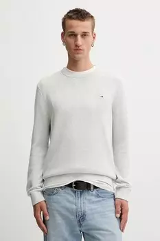 Хлопковый свитер Tommy Jeans, серый