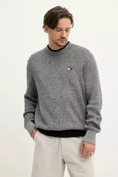 Хлопковый свитер Tommy Jeans, серый