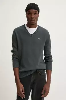 Хлопковый свитер Tommy Jeans, серый