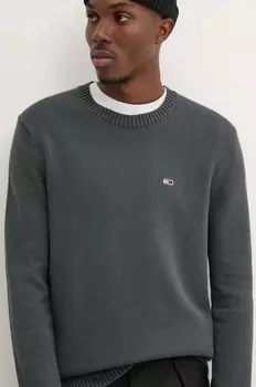 Хлопковый свитер Tommy Jeans, серый