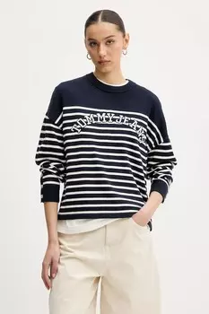 Хлопковый свитер Tommy Jeans, темно-синий