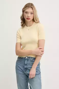 Хлопковый свитер Tommy Jeans, желтый