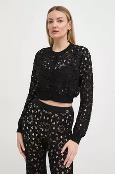 Хлопковый свитер Twinset, черный