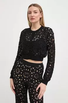 Хлопковый свитер Twinset, черный