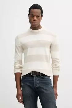 Хлопковый свитер United Colors Of Benetton, бежевый