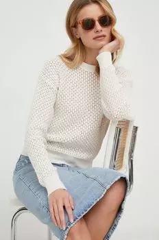 Хлопковый свитер United Colors of Benetton, бежевый