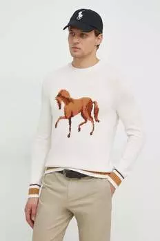 Хлопковый свитер United Colors of Benetton, бежевый