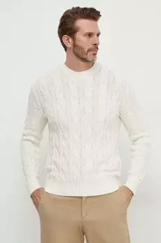 Хлопковый свитер United Colors of Benetton, бежевый