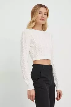 Хлопковый свитер United Colors of Benetton, бежевый