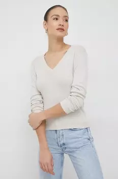 Хлопковый свитер United Colors of Benetton, бежевый