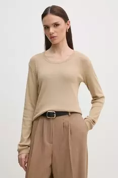 Хлопковый свитер United Colors Of Benetton, бежевый