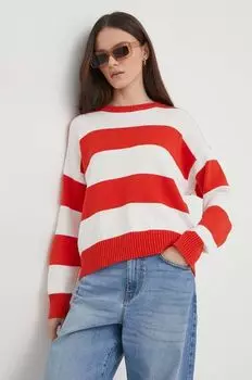 Хлопковый свитер United Colors of Benetton, красный