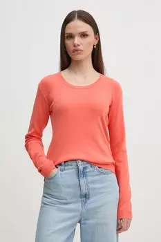 Хлопковый свитер United Colors Of Benetton, оранжевый