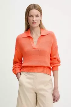 Хлопковый свитер United Colors Of Benetton, оранжевый
