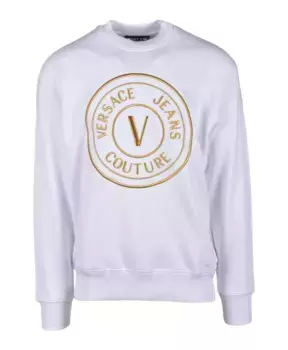 Хлопковый свитер Versace Jeans Couture, белый