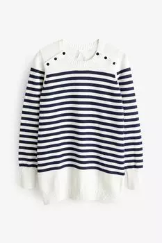 Хлопковый свитер в морском стиле для беременных и кормящих мам Seraphine, синий