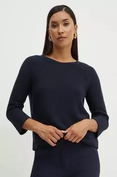 Хлопковый свитер Weekend Max Mara, темно-синий