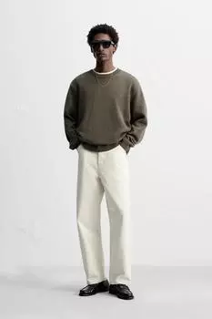 Хлопковый свитер ZARA, цвет Earth