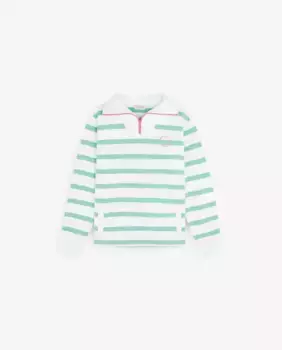 Хлопковый свитшот для девочек с высоким воротником на молнии Scalpers, зеленый