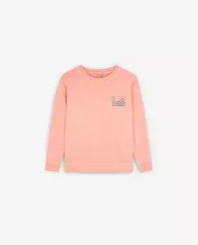 Хлопковый свитшот для мальчиков с принтами Scalpers, коралловый