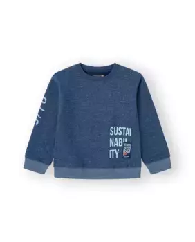 Хлопковый свитшот для мальчиков в крапчатый синий цвет индиго Canada House, синий индиго