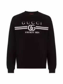 Хлопковый свитшот Double G Gucci, черный