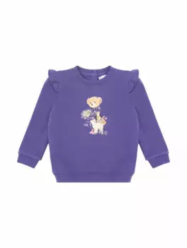Хлопковый свитшот Polo Bear Ralph Lauren, фиолетовый