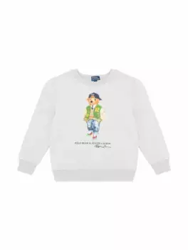 Хлопковый свитшот Polo Bear Ralph Lauren, серый