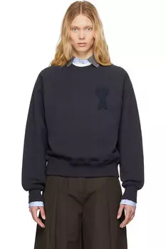 Хлопковый свитшот с аппликацией Ami de Coeur Ami Paris, синий